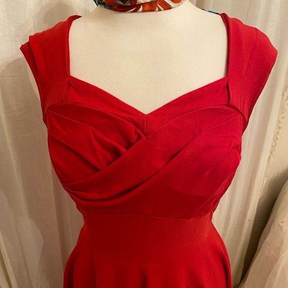 Women’s red MUXXN dress size L, retro style - Picture 3 of 8